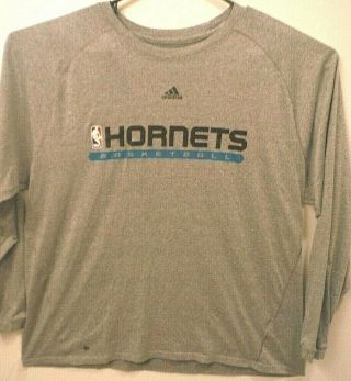 Nba Orleans Hornets (pelicans) Long Sleeve Xl Gray T - Shirt By Adidas