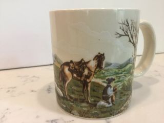 Otagiri Vintage Western Cowboy Scene Gibson Greeting Card Design Coffee Cup Mug