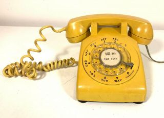 Vintage Bell System Western Electric Model 500 C/d Yellow Rotary Dial Telephone