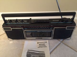 Vintage Sanyo M7020 Stereo Am/fm Radio Cassette Player Mini Slim Boom Box