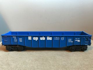 Vintage Lionel Republic Steel 9136 Gondola Train Car O Ga Scale Blt - 72 Train Rr