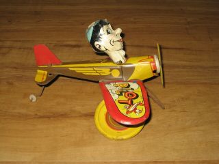 Vintage Marx " Rookie Pilot " Tin Wind Up Airplane - Or Restore