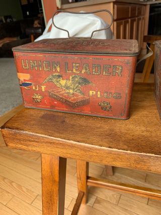 2 For 1 Vintage Union Leader & Just Suits Cut Plug Tobacco Tins