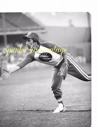 Vtg Celebrity Photo Black White Henry Winkler Playing Baseball The Fonz