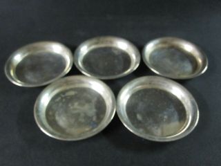 5x Vintage Sterling Silver Butter Pat Plates Coasters 3.  25 " Silver Value = $76