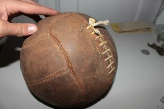 Antique Vintage Old Authentic Leather Soccer Ball Rare Sports