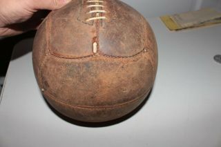 Antique Vintage OLD Authentic Leather Soccer Ball RARE Sports 3