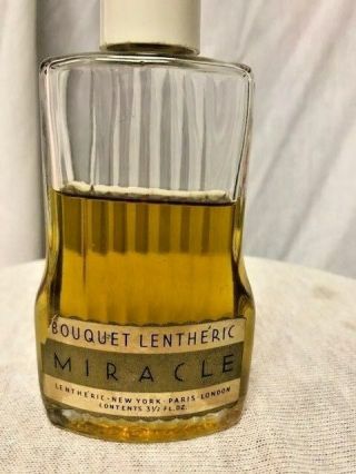 Vintage Bouquet Lentheric Miracle 3 1/2 Oz Bottle - See Photos For Fill Level