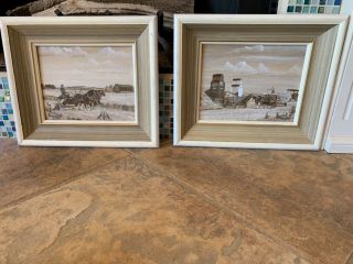 2 Vintage Paintings By The Late & Listed Canadian Artist Neil Hulley 1939 - 2004