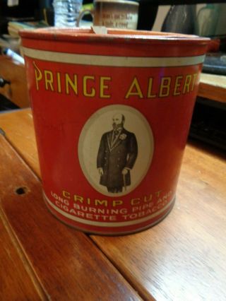 Vintage Prince Albert Crimp Cut Pipe & Cigarette Tobacco Tin Can