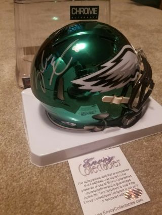 Zach Ertz Autographed Philadelphia Eagles Chrome Riddell Speed Mini Helmet Envoy