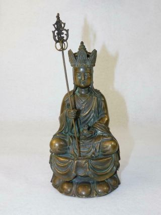 Antique Chinese Bronze Buddha Ti Tsang Patina 18th Early 19th Century