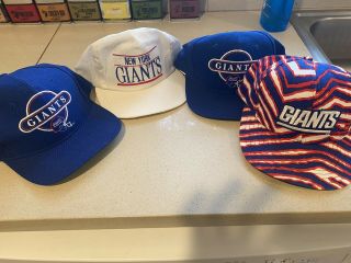 York Giants Nfl Vintage Snapback Cap Hat 4 Hats Rare Retro