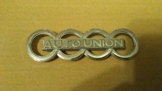 Vintage Chrome Auto Union Car Emblem Trunk Hood Badge Audi Rings 50 