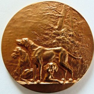 Antique French Gilded Dog Medal Several Breeds