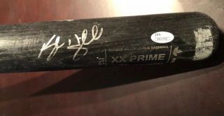 Kyle Higashioka Game Autographed Louisville Slugger Baseball Bat Jsa