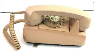 Vintage Gte Automatic Electric Beige Cream Rotary Dial Phone Wall Mount 1989