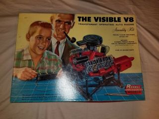 Vintage 1960 Renwal The Visible V8 Engine Model Kit 802 Box Complete
