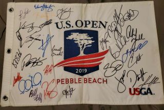 2019 Us Open Autograph Signed Field Phil Mickelson Brooks Koepka Gary Woodland