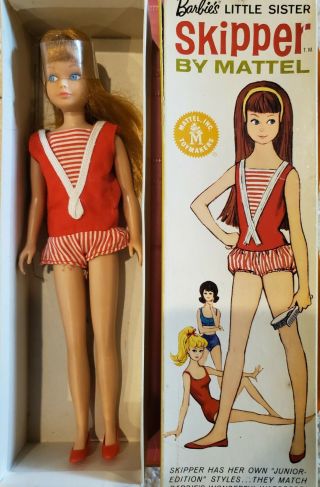 Vintage Barbie Red Titian Skipper Doll Hair In Plastic