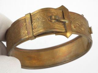 Antique Art Deco Belt Buckle Design Hinged Bracelet Bangle