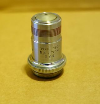 Vintage Scientific American Optical Microscope Lens 97x Na 1.  25 Spencer,  Oil