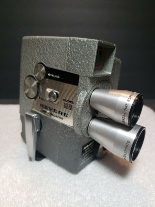 Vintage Revere Model 188 Camera 8mm 3 Lens Wollensak