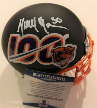 Mike Brown Signed Custom Chicago Bears Mini Football Helmet W/beckett