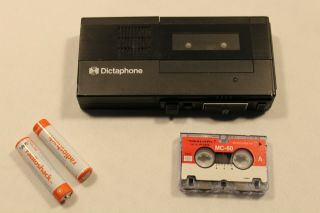 Vintage Dictaphone Model 3232 Microcassette Handheld Voice Recorder With Tape