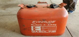 Vintage Evinrude Cruise A Day 6 Gallon Outboard Boat Motor Gas Can Fuel Tank