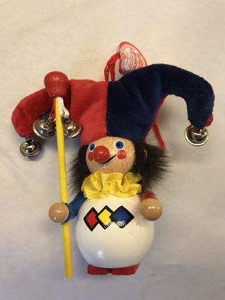 Steinbach Wooden Christmas Ornament Jester To The King Vintage From Germany