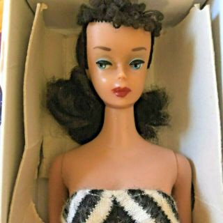 Vintage Barbie 4 Brunette Ponytail Nm And Gorgeous