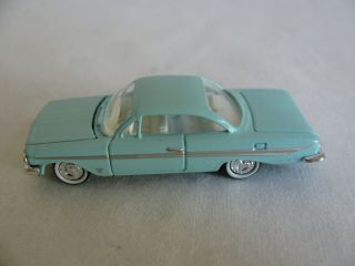 Vintage Cmw Mini Metal 1/87 Ho Scale Blue 1961 Chevrolet Impala 2 - Door Sedan Ex