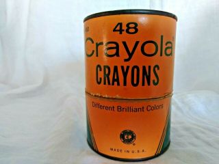 Vintage Crayola Crayons 48 Colors Round Container No.  480 Binney & Smith