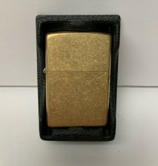 Zippo Lighter Gold Color Textured Finish