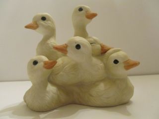 Vintage Baby Ducks Figurine 1988 Homco Masterpiece Porcelain : Retired