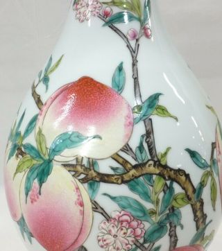 B655: Chinese big flower vase of painted porcelain of FUNSAI style w/name of era 2
