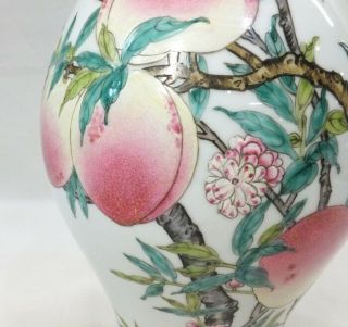 B655: Chinese big flower vase of painted porcelain of FUNSAI style w/name of era 3