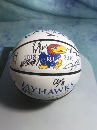 2018 - 19 Official Kansas Jayhawks Autographed Team Ku Basketball Team Issued