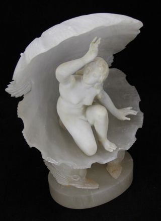Antique Italian Craved Alabaster Sculpture Signed A.  Vitti 2