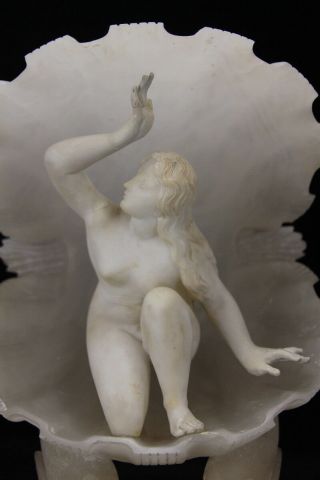 Antique Italian Craved Alabaster Sculpture Signed A.  Vitti 3