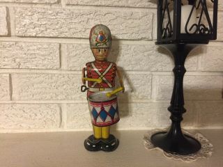 Vtg Antique Marx George The Drummer Boy Wind - Up Marching Band Tin Toy