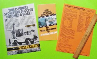 3 Diff Oddball Ca 1978 Stonefield Drill Rig Truck Brochures England P5000 6x4