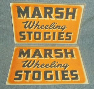 Vintage Marsh Wheeling Stogies Cigar Store Transfers Advertising Sign 2
