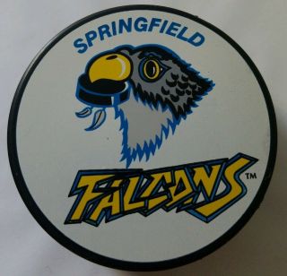 Springfield Falcons Ahl American Hockey League Official Game Puck Vintage