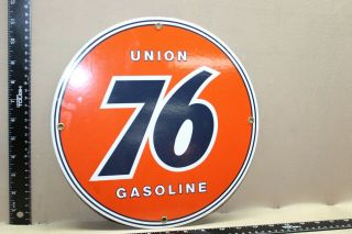 Vintage Union 76 Conoco Gasoline Service Station Porcelain Metal Sign Gas Oil