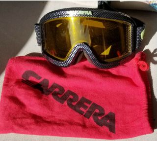 Vintage Carrera Ski Snowboard Goggles Cup Carbonflex Ultrasight