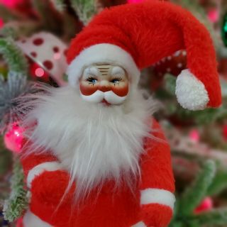 Vintage Mid Century Beloved Toys Santa Claus Plush Doll 21 "