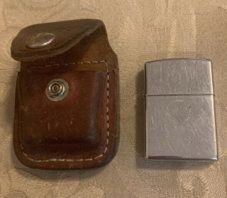 Zippo Lighter With Leather Pouch With Clip Usa