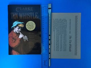 Vintage Shaw Penny Whistle (key Of D) W/ Clarke 1988 Tin Whistle Handbook